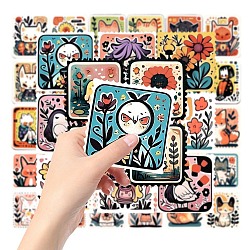 Cartoon Stamp Paper Stickers, for Scrapbooking, Travel Diary Craft, Mixed Color, 55x45mm, 50pcs/set(DIY-H173-12)