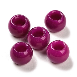 Natural Jade Dyed European Beads, Large Hole Beads, Round, 12x9~9.5mm, Hole: 5.5~6mm(G-R488-01E)