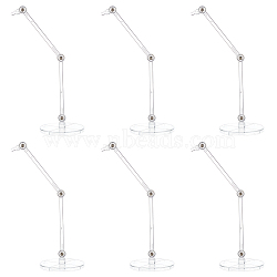 Plastic Model Assembled Action Figure Display Holders, Doll Model Support Stands, with Iron Findings and Round Base, Clear, 0.5~8.5x0.4~0.8x0.2~0.8cm(ODIS-WH0038-08)