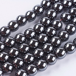 Non-Magnetic Synthetic Hematite Beads Strands, Round, 10mm, Hole: 1.2mm, about 42pcs/strand(X-G-H1624-10mm-3)