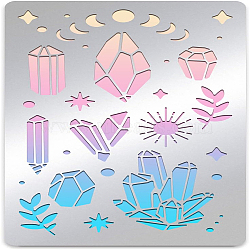 Stainless Steel Cutting Dies Stencils, for DIY Scrapbooking/Photo Album, Decorative Embossing DIY Paper Card, Matte Stainless Steel Color, Quartz Cluster Pattern, 17.7x10.1cm(DIY-WH0242-206)