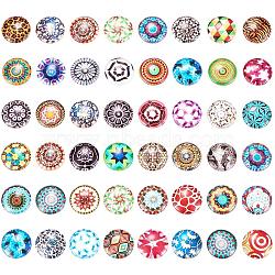 Printed Glass Half Round/Dome Cabochons, Mixed Color, 16x5mm, about 200pcs/box(GGLA-PH0004-09)