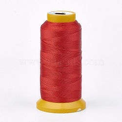 Polyester Thread, for Custom Woven Jewelry Making, Red, 1mm, about 230m/roll(NWIR-K023-1mm-06)