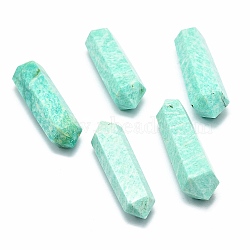 Natural Amazonite Home Display Decorations, Double Terminated Pointed/Bullet Shape, 54~55x13~16x12~14mm(G-F715-114D)