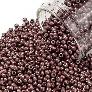 TOHO Round Seed Beads, Japanese Seed Beads, Frosted, (564F) Matte Galvanized Cabernet, 11/0, 2.2mm, Hole: 0.8mm, about 1110pcs/bottle, 10g/bottle