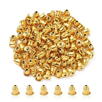 Iron Bullet Ear Nuts, Earring Backs, Golden, 6x5mm, Hole: 1mm