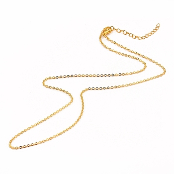Iron Cable Chain Necklace Making, with Chain Extender & Lobster Claw Clasp, Golden, 18-1/4 inch(46.5cm), 0.15cm