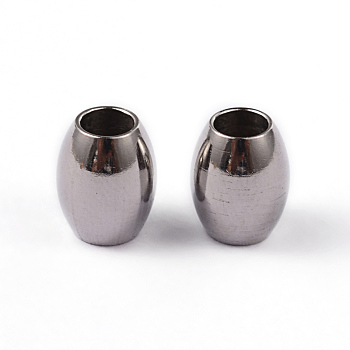 304 Stainless Steel Spacer Beads, Barrel, Stainless Steel Color, 6x5mm, Hole: 2.5mm