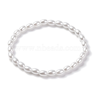 2Pcs Alloy Plastic Pearl Stretch Bracelets for Women(BJEW-U011-03G)-3