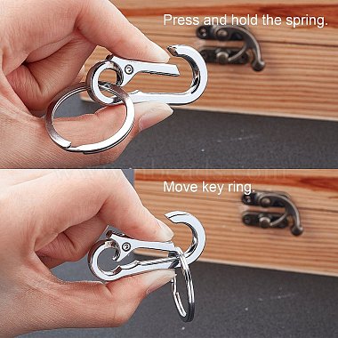 Alloy Push Gate Snap Keychain Clasp Findings(KEYC-GA0001-01)-5