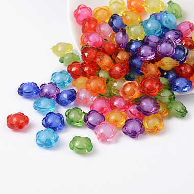 13mm Mixed Color Flower Acrylic Beads