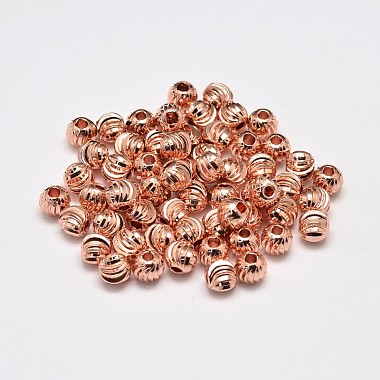 Rack Plating and PVD Vacuum Plating Brass Corrugated Round Spacer Beads(KK-I600-5mm-RG-RS)-2