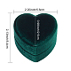 Heart Velvet Covered Cardboard Couple Rings Storage Box(CON-WH0087-81A)-2