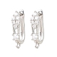 Brass Micro Pave Cubic Zirconia Hoop Earring Findings(CU-CBAB5B4-01P)-1
