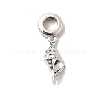 Anti-Tarnish 925 Sterling Silver European Dangle Charms, Conch, Large Hole Pendants, Platinum, 25.5mm, Conch: 16.5x7x5mm, Hole: 4.5mm(STER-Z013-01P)