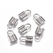 304 Stainless Steel Pendants, Lock, Stainless Steel Color, 17x10.5x4mm, Hole: 5.5x6.5mm(STAS-L234-150P)