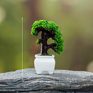 Resin Tree Mini Model, Micro Landscape Dollhouse Accessories, Pretending Prop Decorations, White, 50x31mm(PW-WG21CCE-06)