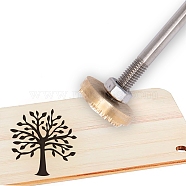 Stamping Embossing Soldering Brass with Stamp, for Cake/Wood, Tree Pattern, 60mm(AJEW-WH0123-027C)