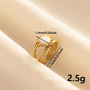 Stylish Sun Enamel Open Cuff Ring, Simple Stainless Steel Jewelry for Women(CL1011-2)