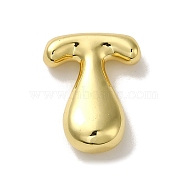 Rack Plating Brass Beads, Cadmium Free & Lead Free, Long-Lasting Plated, Real 18K Gold Plated, Letter T, 22x17x6.5mm, Hole: 2mm(KK-R158-17T-G)