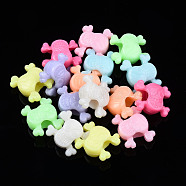 Opaque Acrylic Beads, Skull, Mixed Color, 14x12x7mm, Hole: 4mm, about 1300pcs/500g(MACR-S272-54)