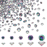 Elite 5 Style Cubic Zirconia Pointed Back Cabochons, Grade A, Faceted, Diamond, Colorful, 1.5~3x1~2mm, 400pcs/box(ZIRC-PH0001-41)