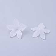 Transparent Acrylic Beads, Frosted, Flower, Clear, 27x7mm, Hole: 1.2mm, about 560pcs/500g(PL594-11)