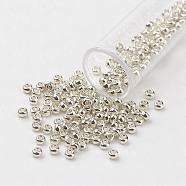 8/0 Grade A Round Glass Seed Beads, Dyed, Silver, 3x2mm, Hole: 1mm, about 10000pcs/pound(SEED-N002-C-0563)