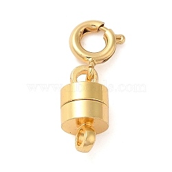 Brass Magnetic Clasps with Springs Clasps, Flat Round, Real 18K Gold Plated, 18.5mm(KK-NH0002-15G)