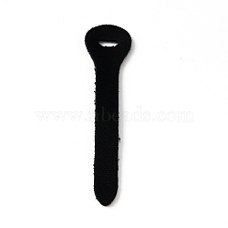 Leather DIY Zipper Puller, for Luggage, Purse Accessories, Black, 7x1.65x0.15cm, Hole: 8x3mm(DIY-WH0304-305B)