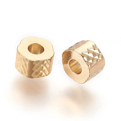 Environment Brass Beads, Electophoresis, Long-Lasting Plated, Lead Free & Cadmium Free, Flat Round, Golden, 5x3mm, Hole: 2mm(KK-F780-08G-RS)