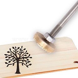 Stamping Embossing Soldering Brass with Stamp, for Cake/Wood, Tree Pattern, 60mm(AJEW-WH0123-027C)