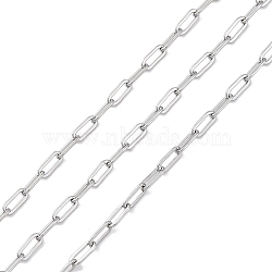 304 Stainless Steel Cable Chains, Soldered, Stainless Steel Color, 4.5x2x0.5mm(CHS-M009-08P-01)