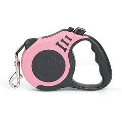16.5FT(5M) Strong Nylon Retractable Dog Leash, with Plastic Anti-Slip Handle and Alloy Clasps, for Small Medium Dogs, Pink, 155x104x34mm(AJEW-A005-01A)
