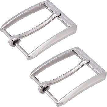 Stainless Steel Roller Buckles, 1 Piece Pin Buckle for Men DIY Belt Accessories, Rectangle, Stainless Steel Color, 64x51x10mm