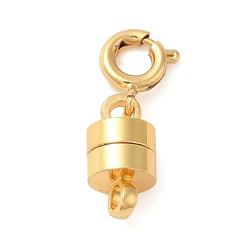 Brass Magnetic Clasps with Springs Clasps, Flat Round, Real 18K Gold Plated, 18.5mm