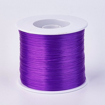 Flat Elastic Crystal String, Elastic Beading Thread, for Stretch Bracelet Making, Dark Violet, 0.7mm, about 546.8 yards(500m)/roll