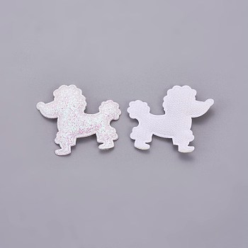 Handmade Puppy Costume Accessories, Cloth Embroidery, Appliques, Poodle Dog, Lavender Blush, 44x51x3.5mm