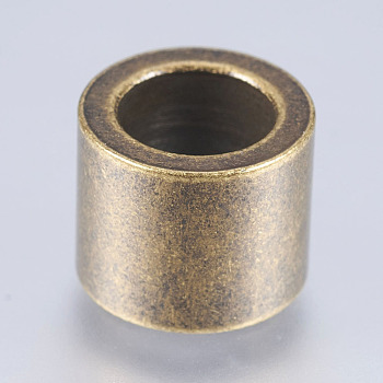 304 Stainless Steel Beads, Large Hole Beads, Column, Antique Bronze, 10x8mm, Hole: 6.5mm