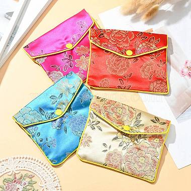 Rectangle Floral Embroidery Cloth Zipper Pouches(ABAG-YW0001-03C)-5