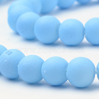 Rubberized Style Painted Glass Round Bead Strands(X-DGLA-S072-8mm-26)-2