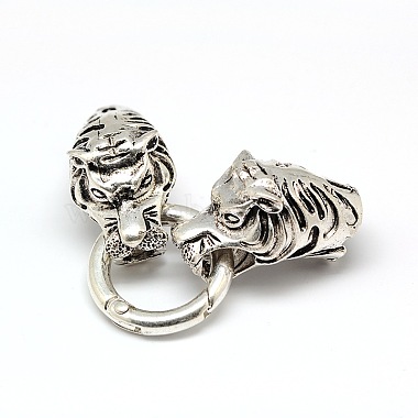 Antique Silver Tiger Alloy Clasps