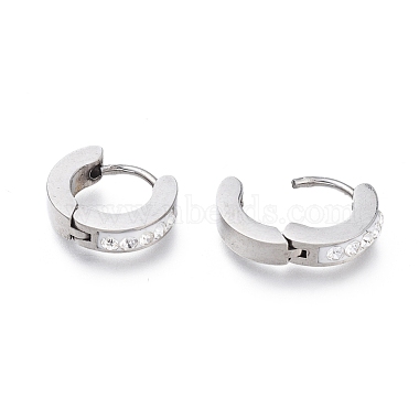304 Stainless Steel Huggie Hoop Earrings(X-EJEW-O087-14P)-2