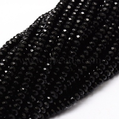 4mm Black Rondelle Malaysia Jade Beads
