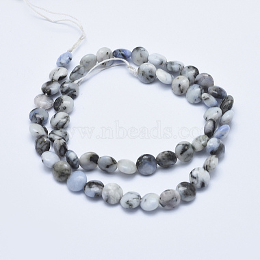 Perles de jaspe tache bleue naturelle(G-E444-51-8mm)-2