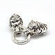 Tibetan Style Alloy Animal Tiger Head Spring Gate Rings(PALLOY-A063-03AS)-1
