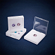 White Acrylic Loose Diamond Display Boxes with Clear Hinged Lid(CON-WH0092-18B)-4