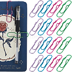 20Pcs 4 Colors Iron Pen Clips for Notebook Scrapbook, Paper Clip Pen Holders, Mixed Color, 70.5x17x9mm, 5pcs/color(FIND-SP0002-98B)