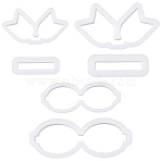 4 Boxs 2 Styles Plastic Molds, DIY Ceramic & Clay Tool, Bowknot Making Supplies, White, 20.5x48x12mm, 2 boxs/style(DIY-SC0030-52B)