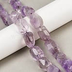 Natural Amethyst Beads Strands, Faceted, Nuggets, 19.5~23x14~15.5x13.5~15.5mm, Hole: 0.9mm, about 18~19pcs/strand, 14.96~15.47''(38~39.3cm)(G-F796-C07-01)